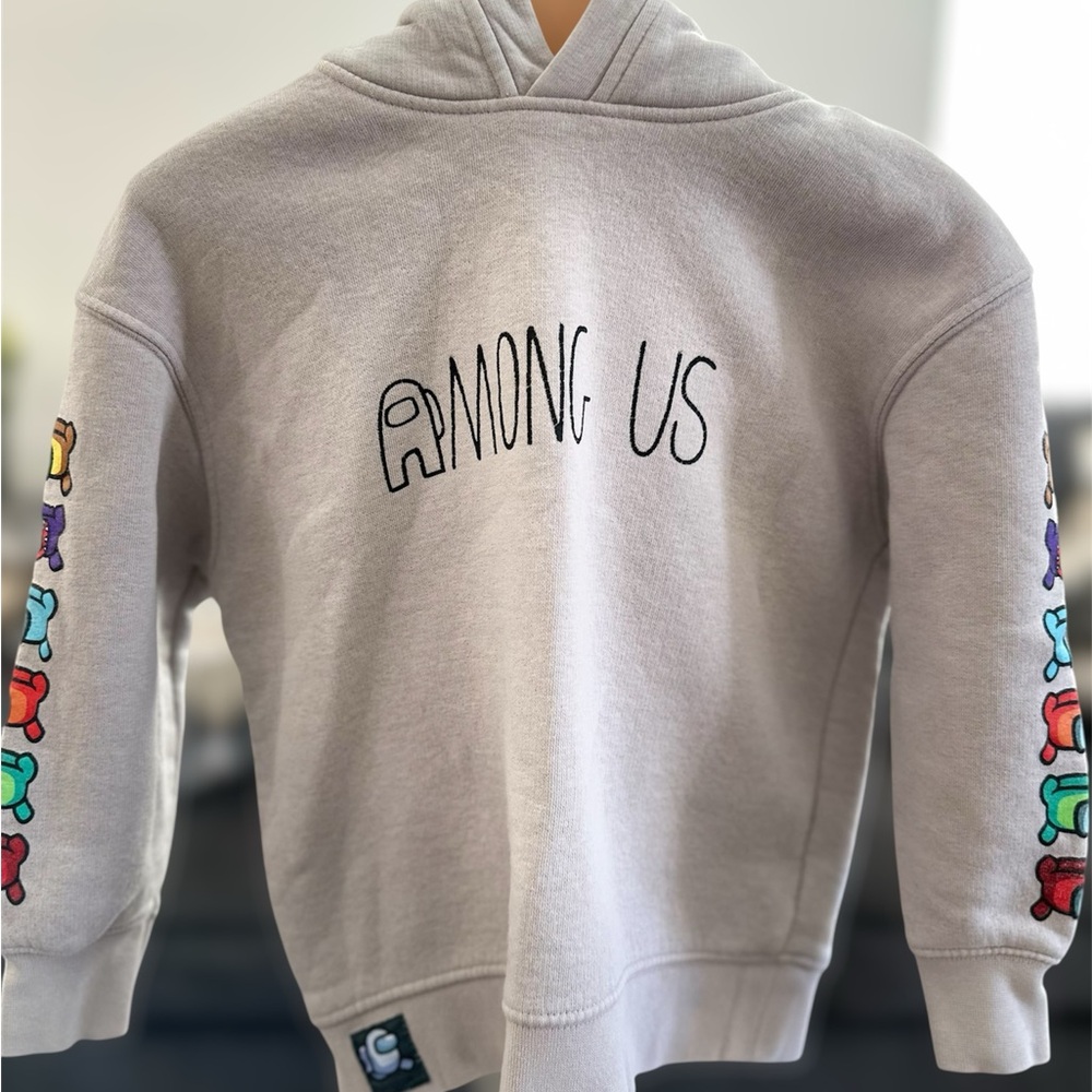 Zara Kids Hoodie - Light Gray with Colorful Accents